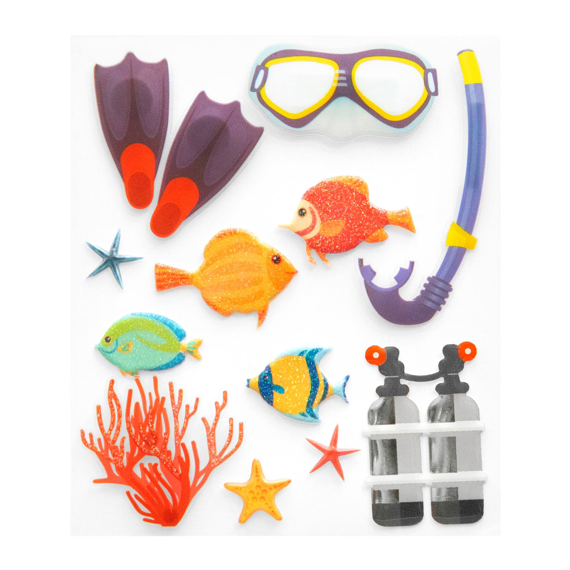 12 Pack: Scuba Puffy 3D Stickers by Recollections™
